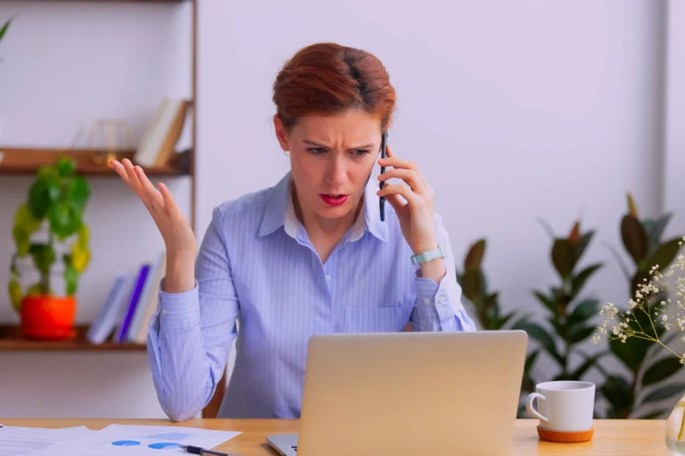 Woman on the phone complaints